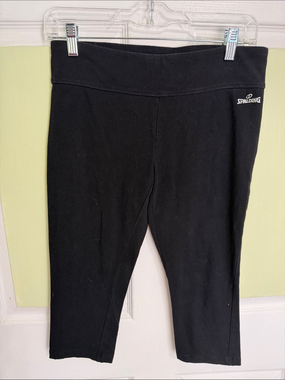 Spalding Black Cropped Performance Leggings